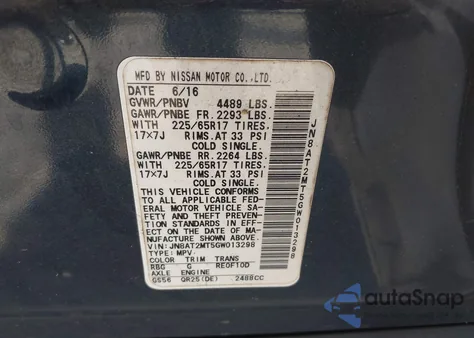 2016 Nissan Rogue S from USA, damaged, VIN JN8AT2MT5GW013298